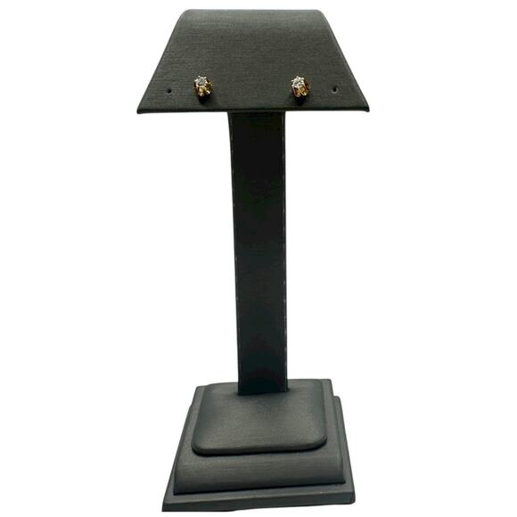 14k Yellow Gold Buttercup .15cttw Diamond Stud Earrings (13372) - Picture 7 of 7